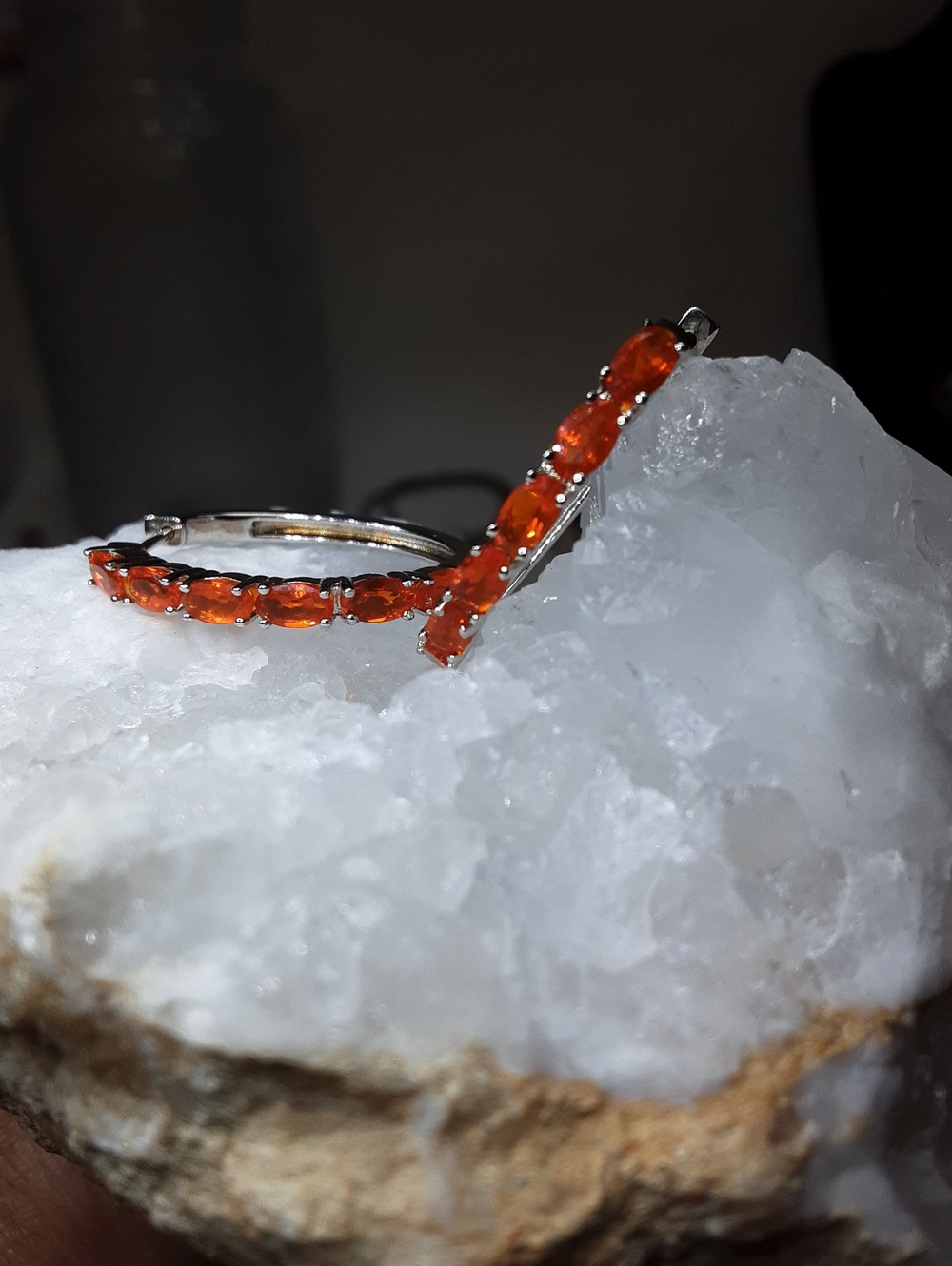 Vibrant Fire Opal Hoop Earrings for Women
